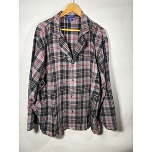 Pendleton Mens Plaid Flannel Pajama Shirt XXL Long Sleeve Button Up Cotton